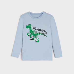 Sinsay - Koszulka z cekinami - Niebieski - chłopiec - 4847J-05X