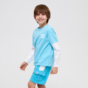 Sinsay - Koszulka z nadrukiem - Turkusowy - chłopiec - 4892T-66X