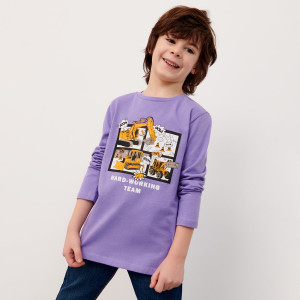 Sinsay - Koszulka z nadrukiem - Fioletowy - chłopiec - 4906T-45X