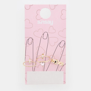 Sinsay - Pierścionki 3 pack - Złoty - damski - 5003Z-GLD