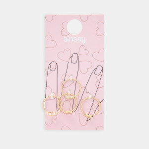 Sinsay - Ringe, 4er-Pack - Golden - damen - 5004Z-GLD