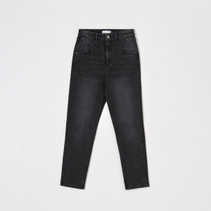 Sinsay - Jeansy mom high waist - Czarny - damski - 5091X-99J