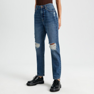 Sinsay - Jeansy straight high waist - Niebieski - damski - 5094X-55J