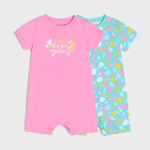 Sinsay - Rampersy 2 pack - Różowy - dziewczynka - 5145M-40X