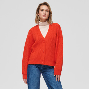 Sinsay - Kardigan z miękkiej dzianiny - Pomarańczowy - damski - 5166O-28X
