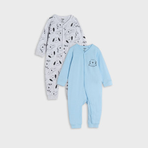 Sinsay - Pajacyki 2 pack - Niebieski - chłopiec - 5292Z-05X