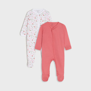 Sinsay - Pajacyki 2 pack - Różowy - dziewczynka - 5309Z-35X