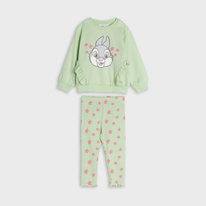 Sinsay - Komplet: bluza i legginsy Disney - Turkusowy - dziewczynka - 5360Z-65X