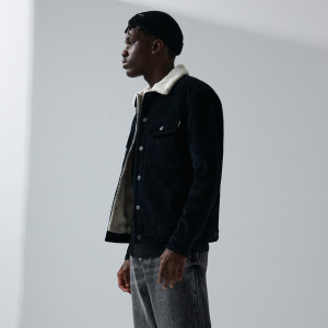 Sinsay - Kurtka sherpa - Czarny - męski - 5377F-99X