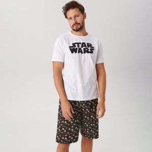 Sinsay - Piżama Star Wars - Biały - męski - 5405J-00X