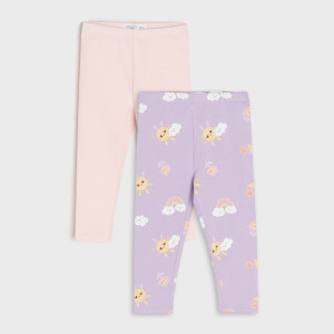 Sinsay - Legginsy 2 pack - Fioletowy - dziewczynka - 5416Z-04X