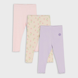 Sinsay - Legginsy 3 pack - Beżowy - dziewczynka - 5421Z-08X