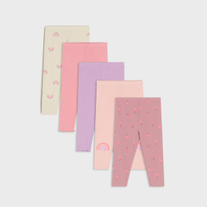 Sinsay - Legginsy 5 pack - Beżowy - dziewczynka - 5422Z-08X