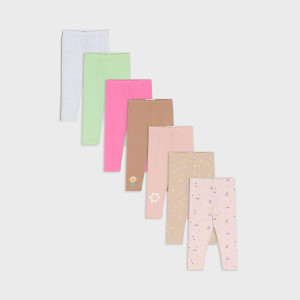Sinsay - Legginsy 7 pack - Brązowy - dziewczynka - 5423Z-98X