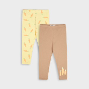 Sinsay - Legginsy 2 pack - Żółty - dziewczynka - 5427Z-10X