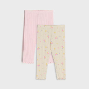 Sinsay - Legginsy 2 pack - Beżowy - dziewczynka - 5428Z-08X