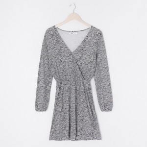 Sinsay - Sukienka mini ze wzorem - Czarny - damski - 5433F-99X