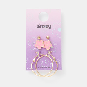Sinsay - Súprava 3 párov náušníc - Ružová - Žena - 5449K-30X