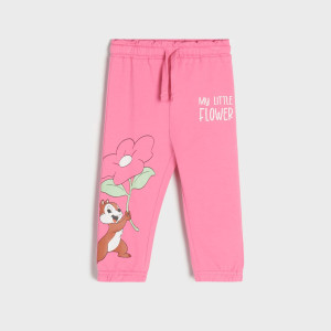 Sinsay - Spodnie dresowe jogger Chip i Dale - Różowy - dziewczynka - 5464Z-30X
