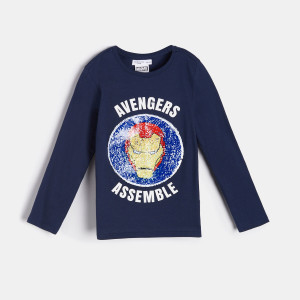 Sinsay - Koszulka z cekinami Avengers - Granatowy - chłopiec - 5644A-59X