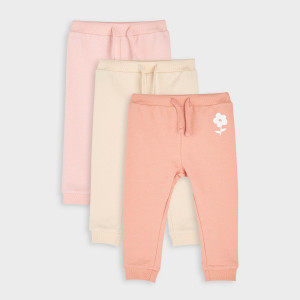 Sinsay - Spodnie dresowe jogger 3 pack - Różowy - dziewczynka - 5684R-38X