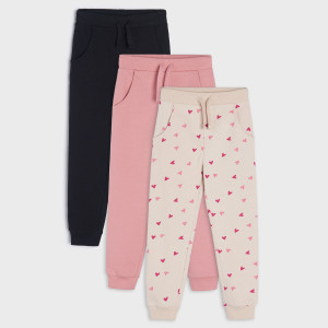 Sinsay - Spodnie dresowe jogger 3 pack - Czarny - dziewczynka - 5703R-99X
