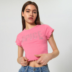 Sinsay - Koszulka Spice Girls - Różowy - damski - 5753F-30X