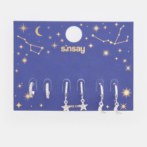 Sinsay - Ohrringe, 3er-Pack - Silber - damen - 5828Z-SLV