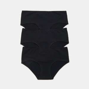 Sinsay - Majtki bawełniane hipster 3 pack - Czarny - damski - 5833U-99X
