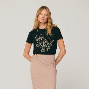 Sinsay - T-shirt con stampa - Nero - Da donna - 5883F-99X