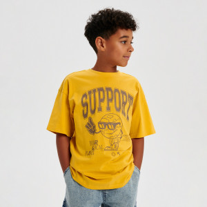 Sinsay - Koszulka z nadrukiem k - Żółty - chłopiec - 5883X-17X