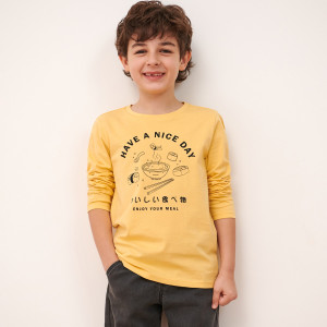 Sinsay - Koszulka z nadrukiem - Beżowy - chłopiec - 5911R-12X