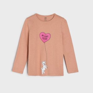 Sinsay - Koszulka z nadrukiem - Kremowy - dziewczynka - 5921R-02X