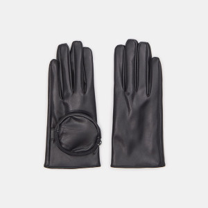 Sinsay - Fausthandschuhe aus Kunstleder - Schwarz - damen - 5958M-99X