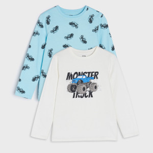 Sinsay - Koszulki 2 pack - Turkusowy - chłopiec - 5968R-06X