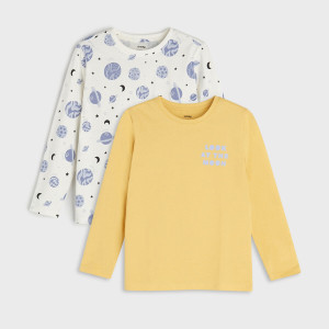 Sinsay - Koszulki 2 pack - Kremowy - chłopiec - 5970R-01X