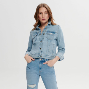 Sinsay - Kurtka jeansowa - Niebieski - damski - 5984J-50J