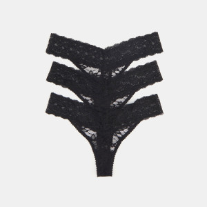 Sinsay - Tangaslips, 3er-Pack - Schwarz - damen - 6011U-99X