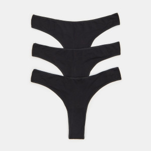 Sinsay - Tangaslips, 3er-Pack - Schwarz - damen - 6014U-99X