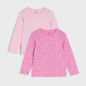 Sinsay - Koszulki 2 pack - Różowy - dziewczynka - 6023R-40X