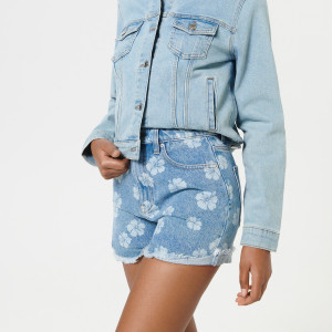 Sinsay - Szorty jeansowe high waist - Niebieski - damski - 6056J-55J