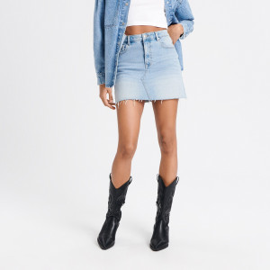 Sinsay - Spódnica mini jeansowa - Niebieski - damski - 6057J-50J