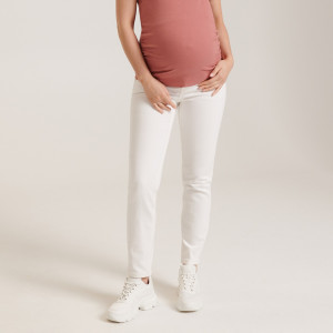 Sinsay - Ψηλόμεσο τζιν παντελόνι slim MAMA - Λευκο - Γυναικείο - 6081J-00J