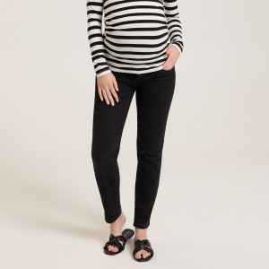 Sinsay - Jeansy slim high waist MAMA - Czarny - damski - 6081J-99J