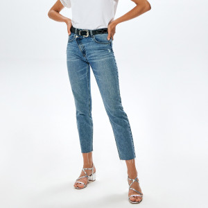 Sinsay - Jeansy straight high waist - Niebieski - damski - 6098J-50J
