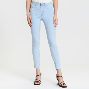 Sinsay - Jeansy skinny mid waist - Niebieski - damski - 6100J-05J