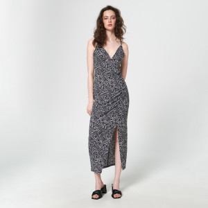 Sinsay - Sukienka midi z rozcięciem - Wielobarwny - damski - 6104W-MLC