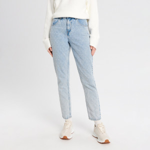 Sinsay - Jeansy mom high waist - Niebieski - damski - 6133J-05J