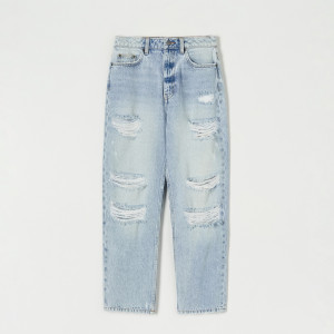 Sinsay - Jeansy straight high waist - Niebieski - damski - 6190J-50J
