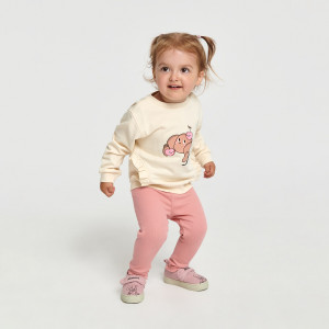 Sinsay - Komplet: bluza i legginsy - Kremowy - dziewczynka - 6206X-01X